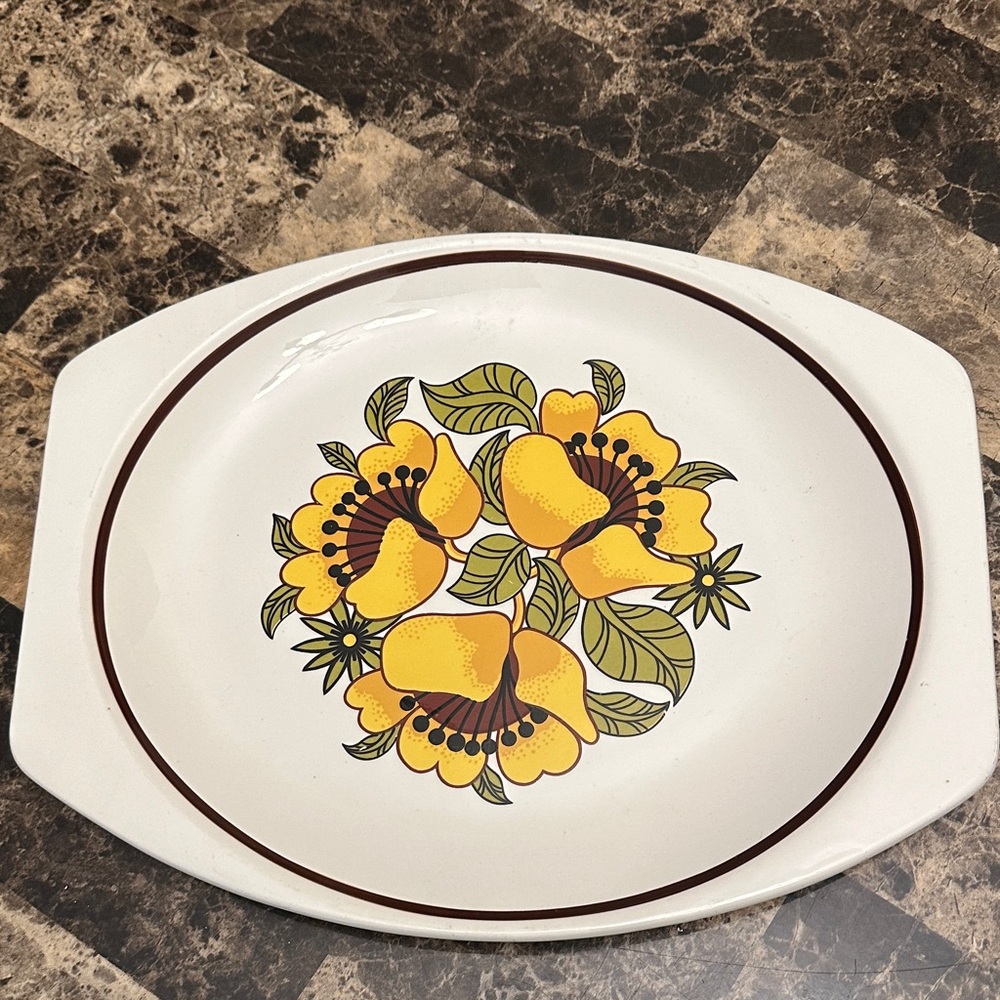 Studio Nova Yellow Floral Ceramic Platter